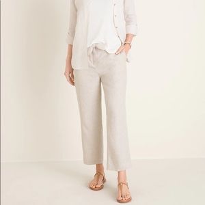 Chico’s Beige Linen Cropped Capri Pants